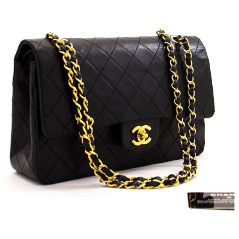 black leather chanel bag|Black Chanel bag price.